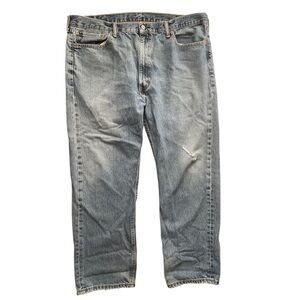 Levi’s 505 Men’s Jeans W42 L30 – Distressed Mid-Blue Workwear Denim